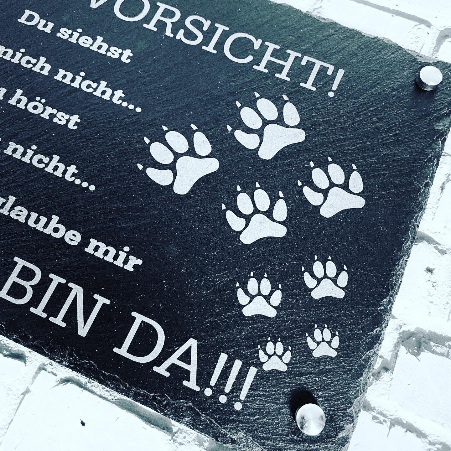 Warnschild Hund | Hundeschilder für Gartenzaun zum Aufhängen | Warnung vor dem Hund | Hinweisschild für Hunde