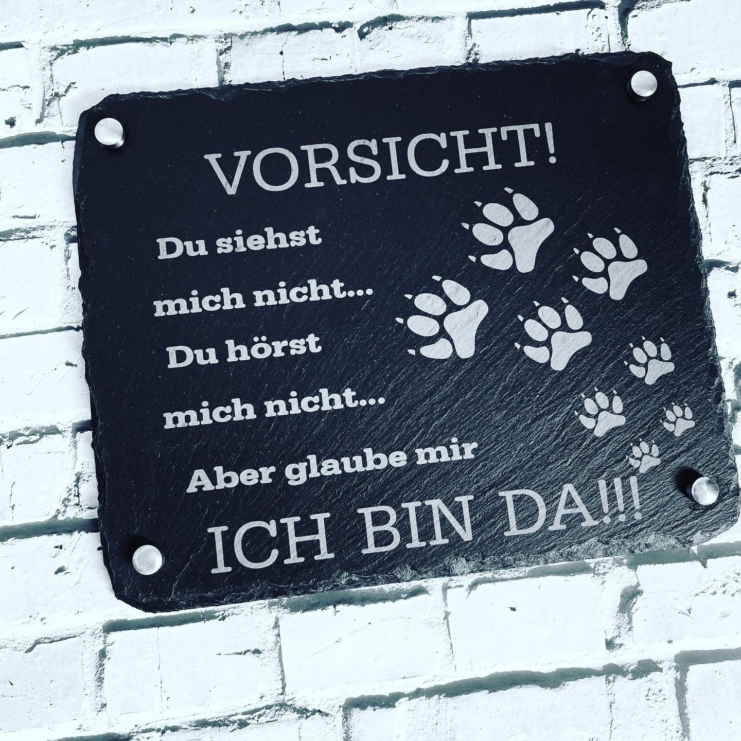 Warnschild Hund | Hundeschilder für Gartenzaun zum Aufhängen | Warnung vor dem Hund | Hinweisschild für Hunde