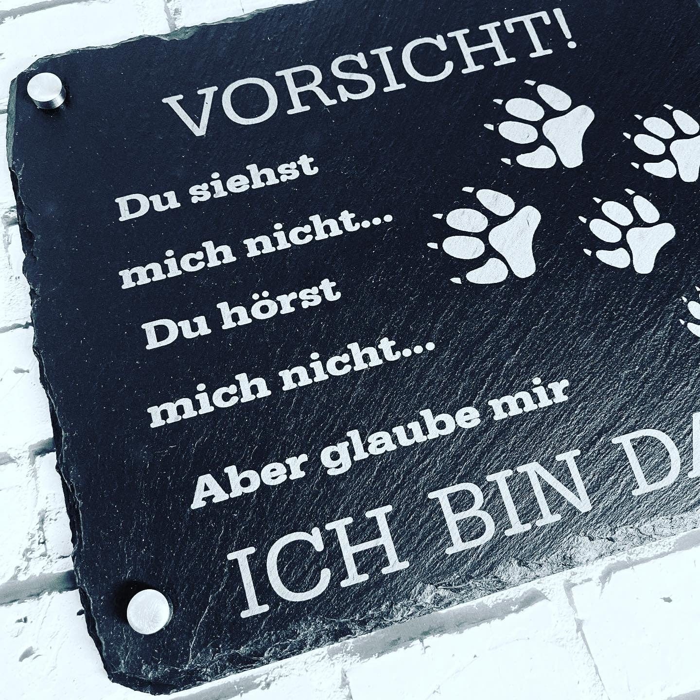 Warnschild Hund | Hundeschilder für Gartenzaun zum Aufhängen | Warnung vor dem Hund | Hinweisschild für Hunde