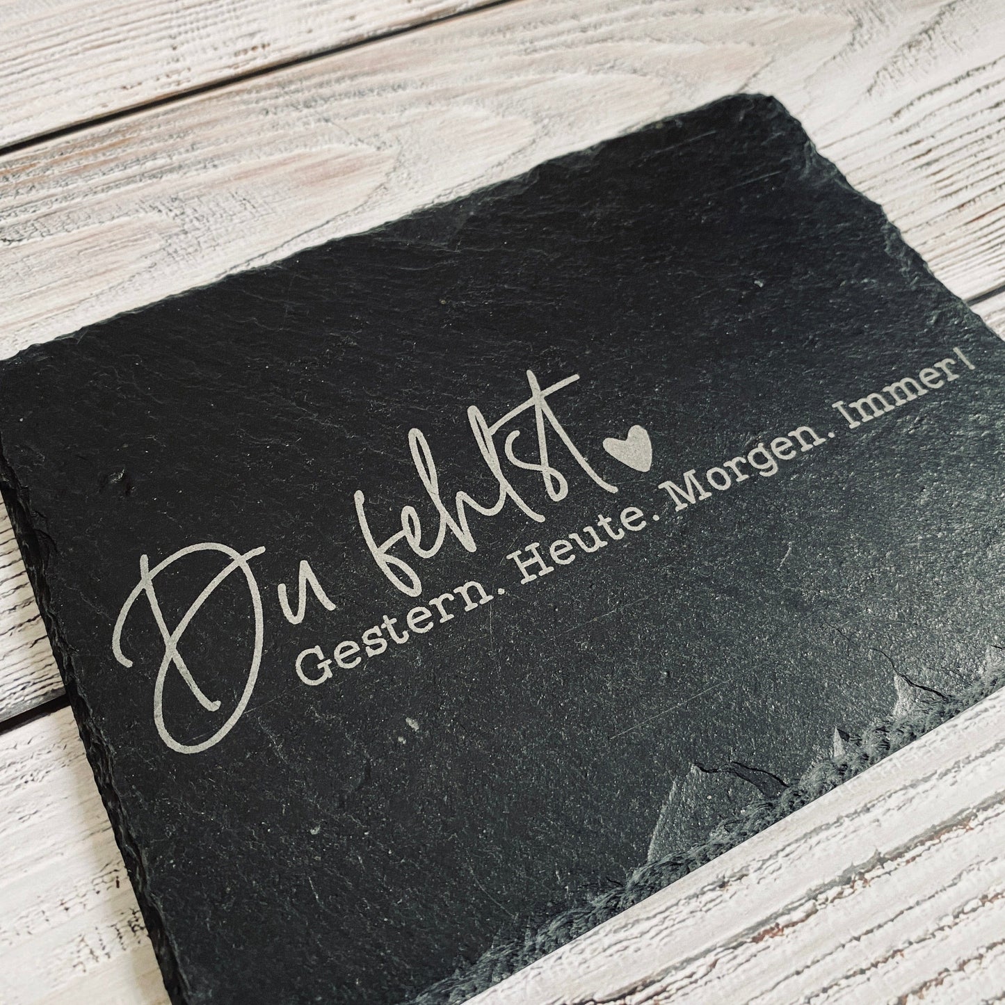 Gedenkplatte für Grab | Steinplatte mit Gravur | Stein für Grabschmuck | Grabdekoration aus Naturstein | In liebevoller Erinnerung