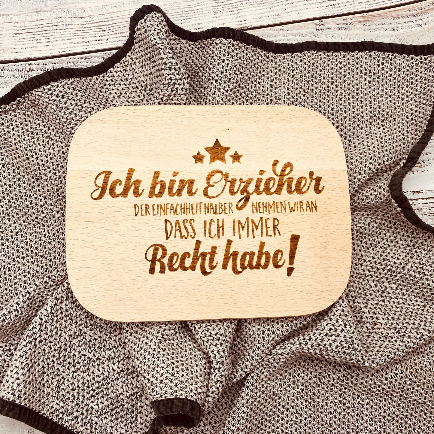 Schneidebrett | individuelles Geschenk zum Abschied Kindergarten | Frühstücksbrett aus Holz mit Gravur