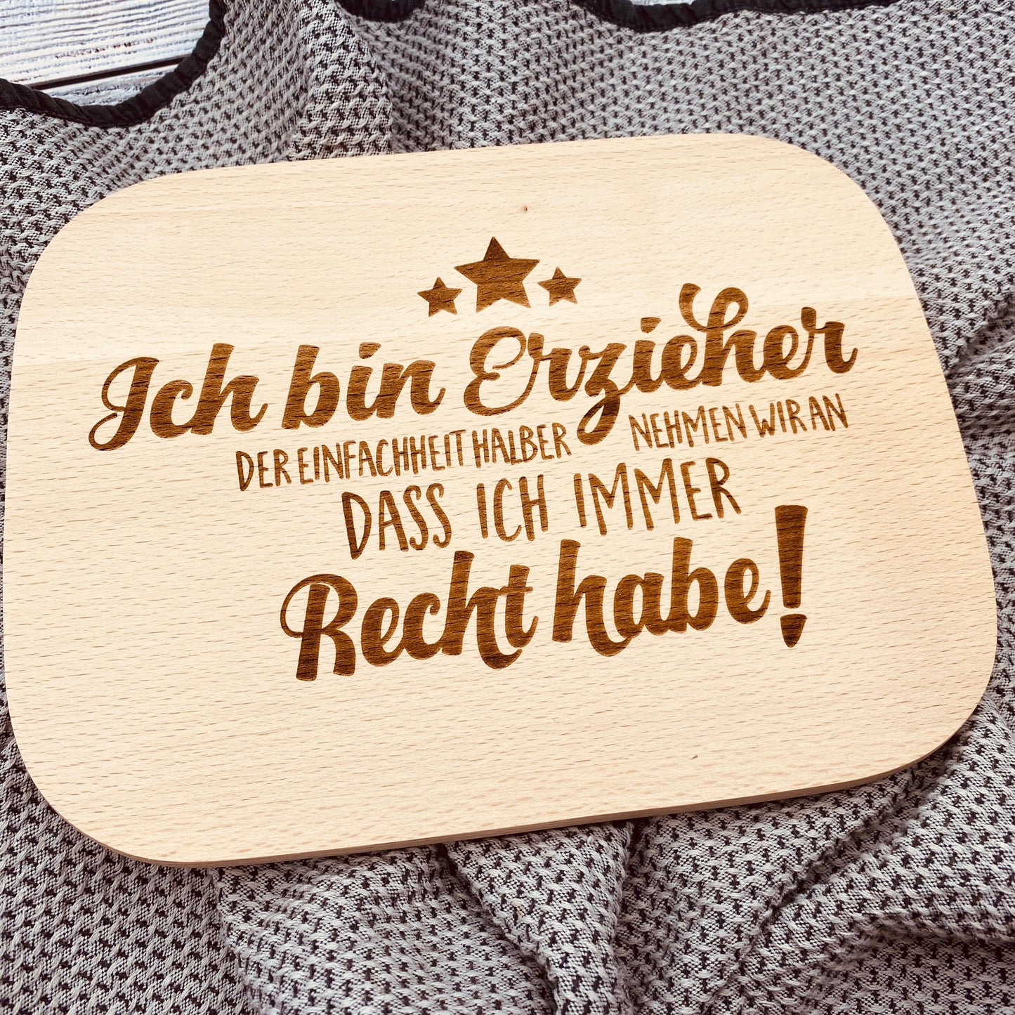 Schneidebrett | individuelles Geschenk zum Abschied Kindergarten | Frühstücksbrett aus Holz mit Gravur