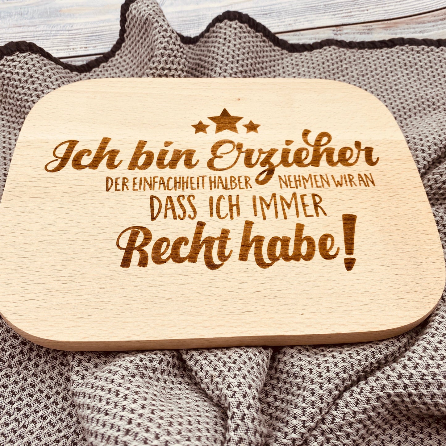 Schneidebrett | individuelles Geschenk zum Abschied Kindergarten | Frühstücksbrett aus Holz mit Gravur