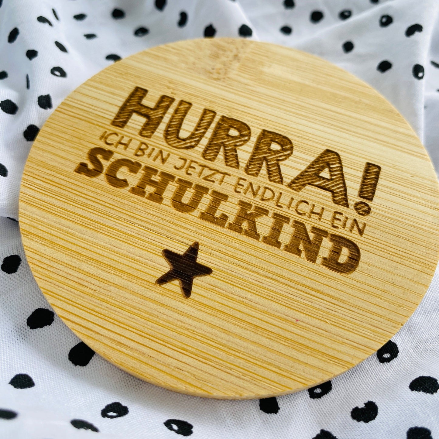 Untersetzer aus Bambus | individuelles Geschenk zur Einschulung oder für die Schultüte