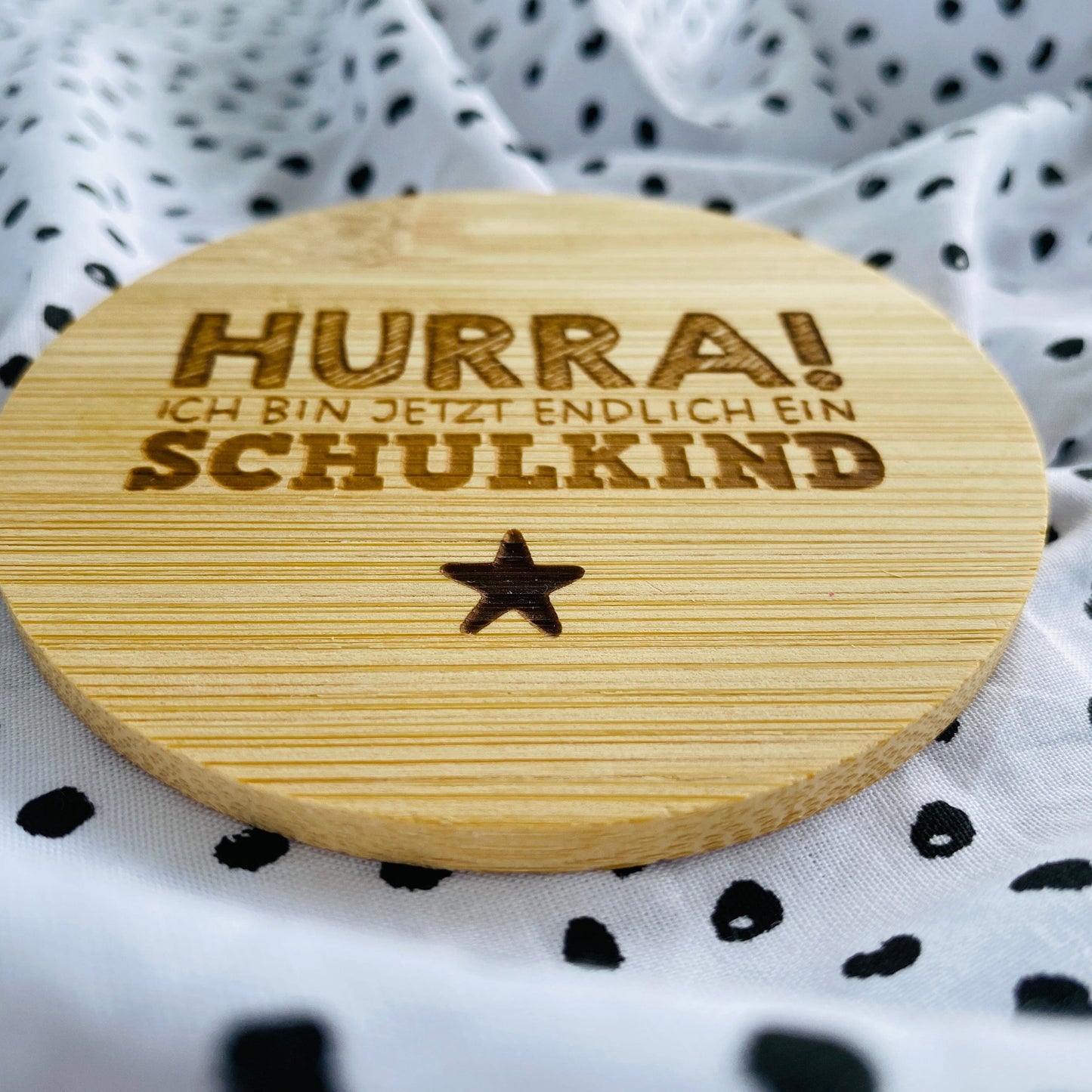 Untersetzer aus Bambus | individuelles Geschenk zur Einschulung oder für die Schultüte