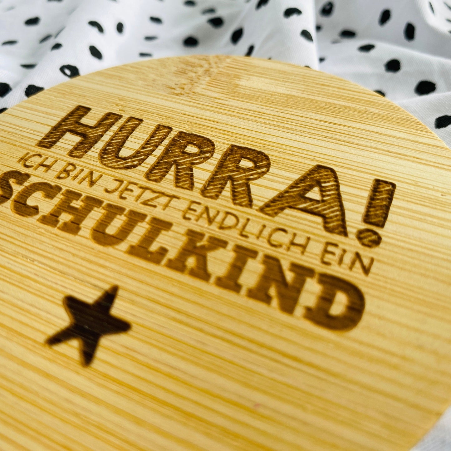 Untersetzer aus Bambus | individuelles Geschenk zur Einschulung oder für die Schultüte