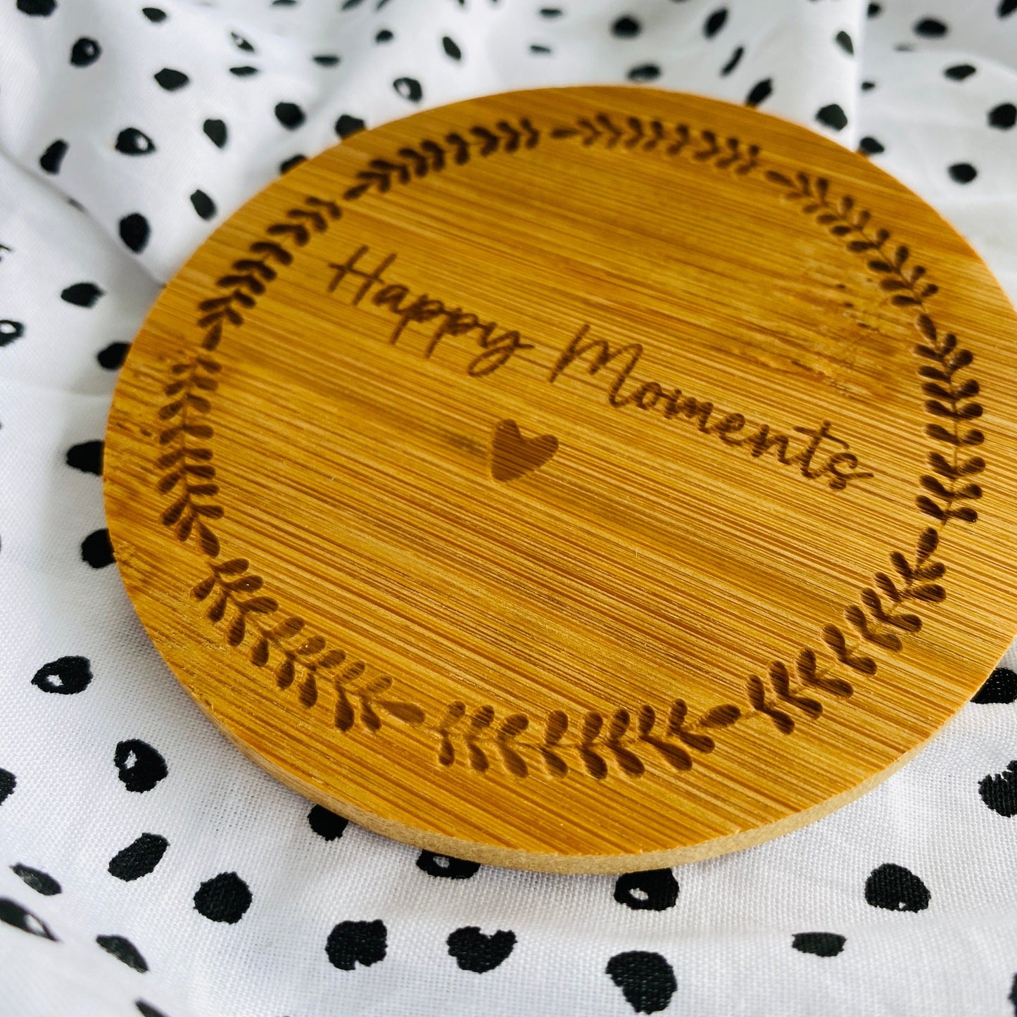 Untersetzer aus Bambus | individuelles Geschenk zur Hochzeit oder zum Geburtstag | Jubiläum der Firma