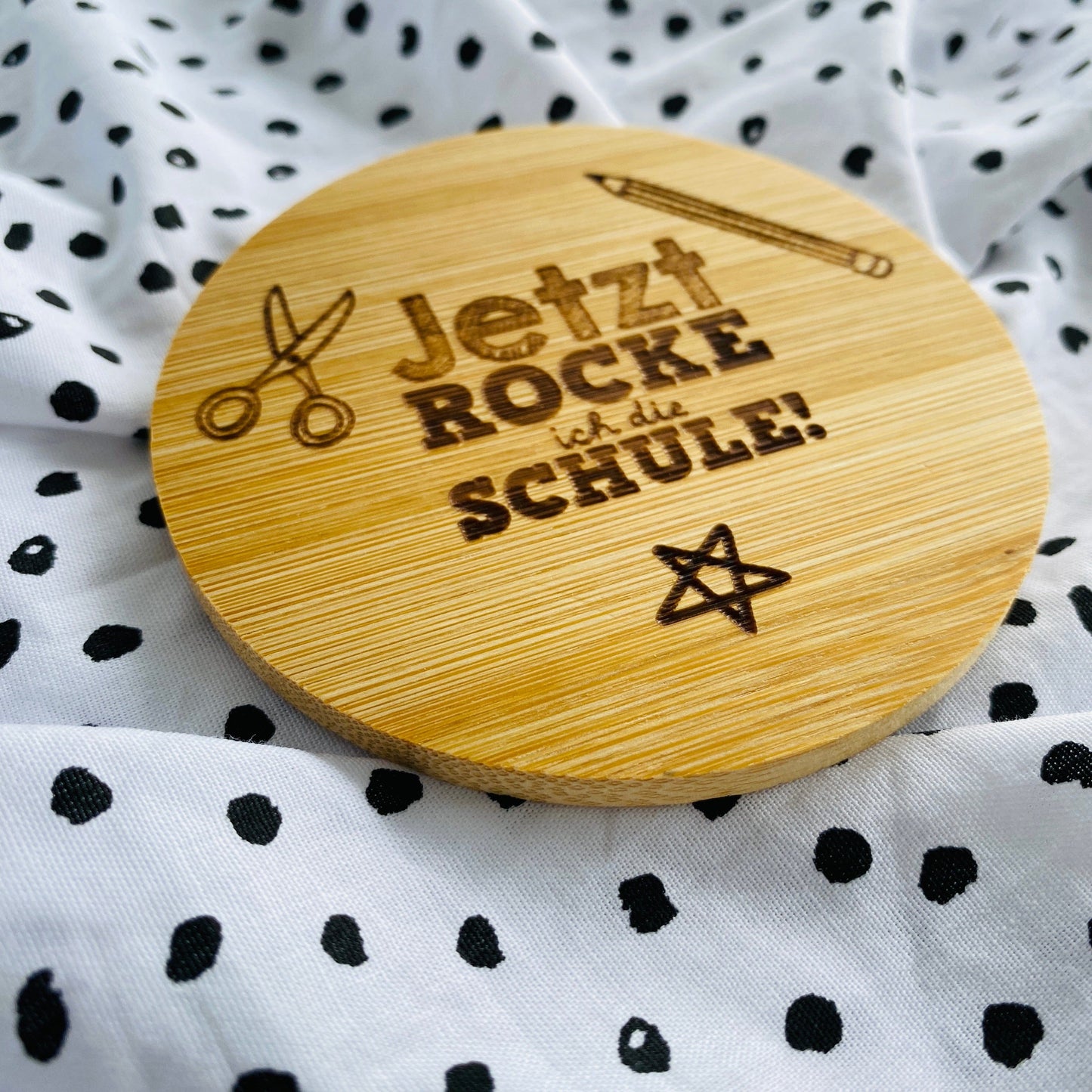 Untersetzer aus Bambus | individuelles Geschenk zur Einschulung oder für die Schultüte
