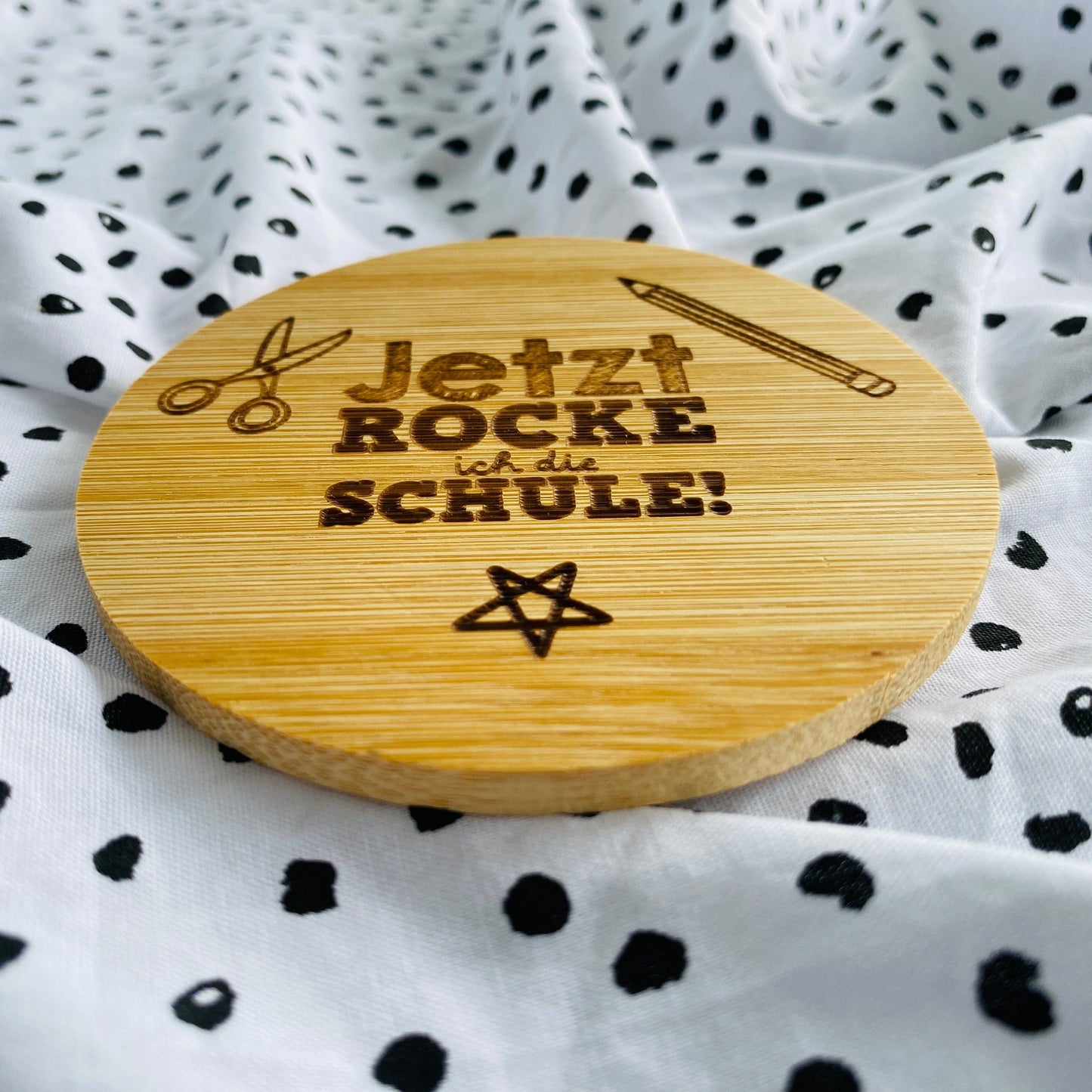 Untersetzer aus Bambus | individuelles Geschenk zur Einschulung oder für die Schultüte
