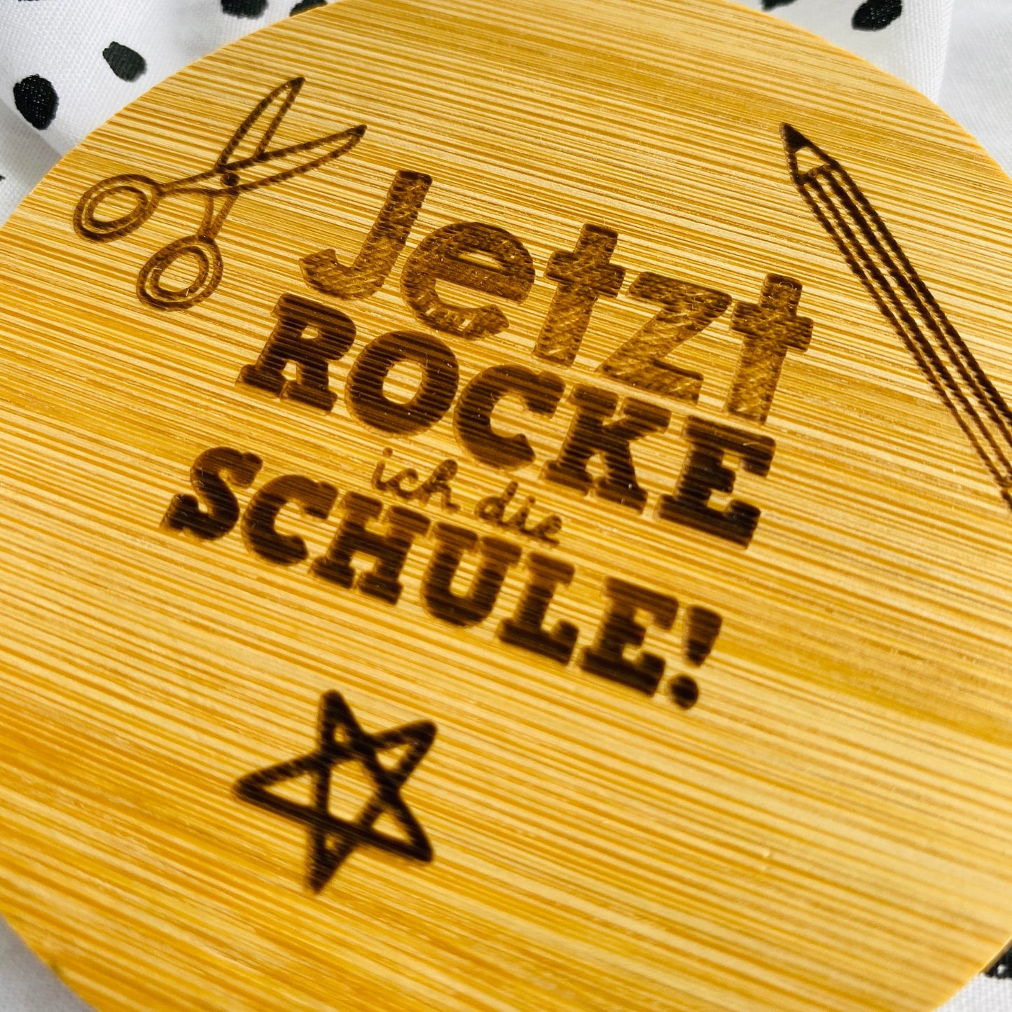 Untersetzer aus Bambus | individuelles Geschenk zur Einschulung oder für die Schultüte