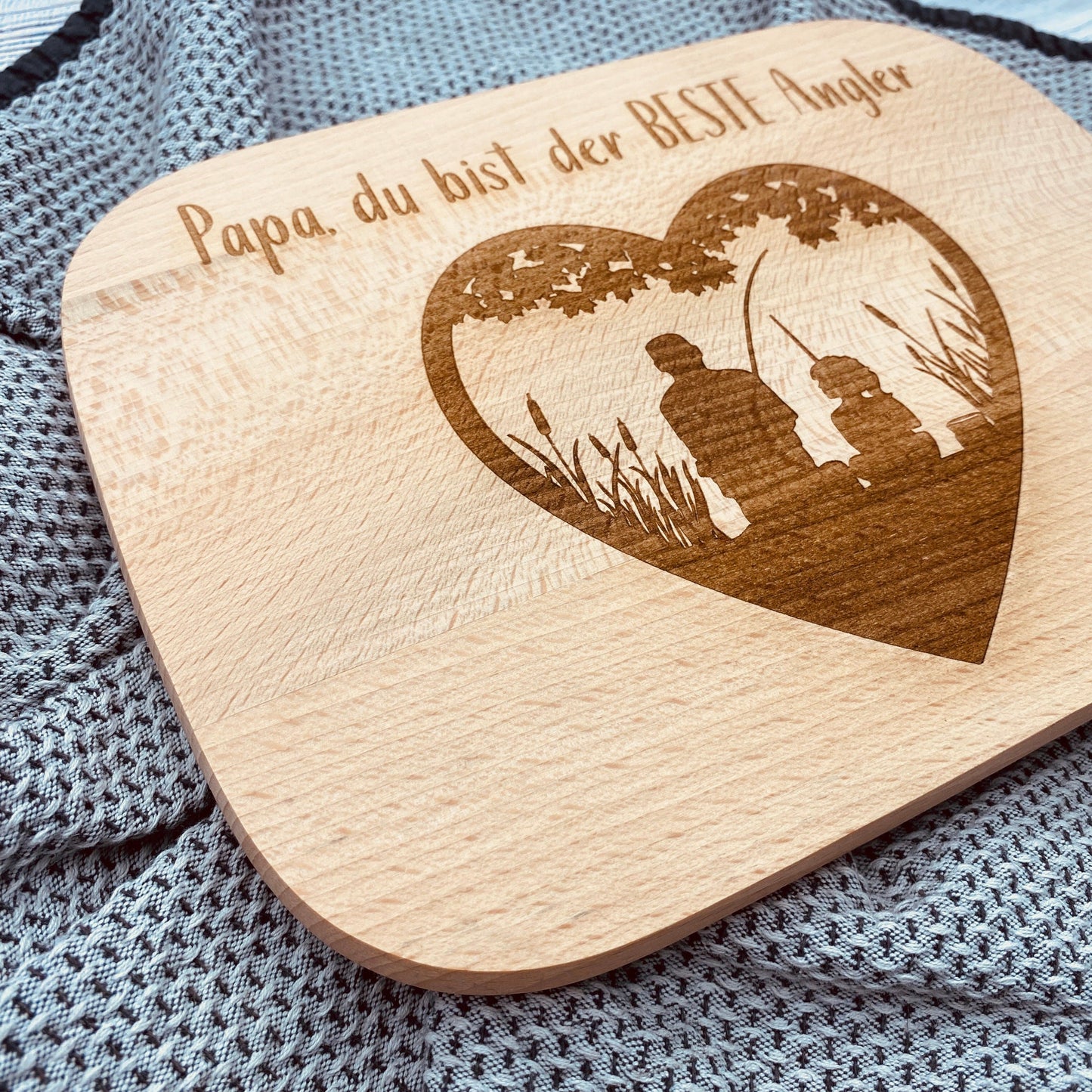 Einzigartiges Schneidebrett für Angler | Frühstücksbrett für Fischer | Geschenke für Anglerfreunde