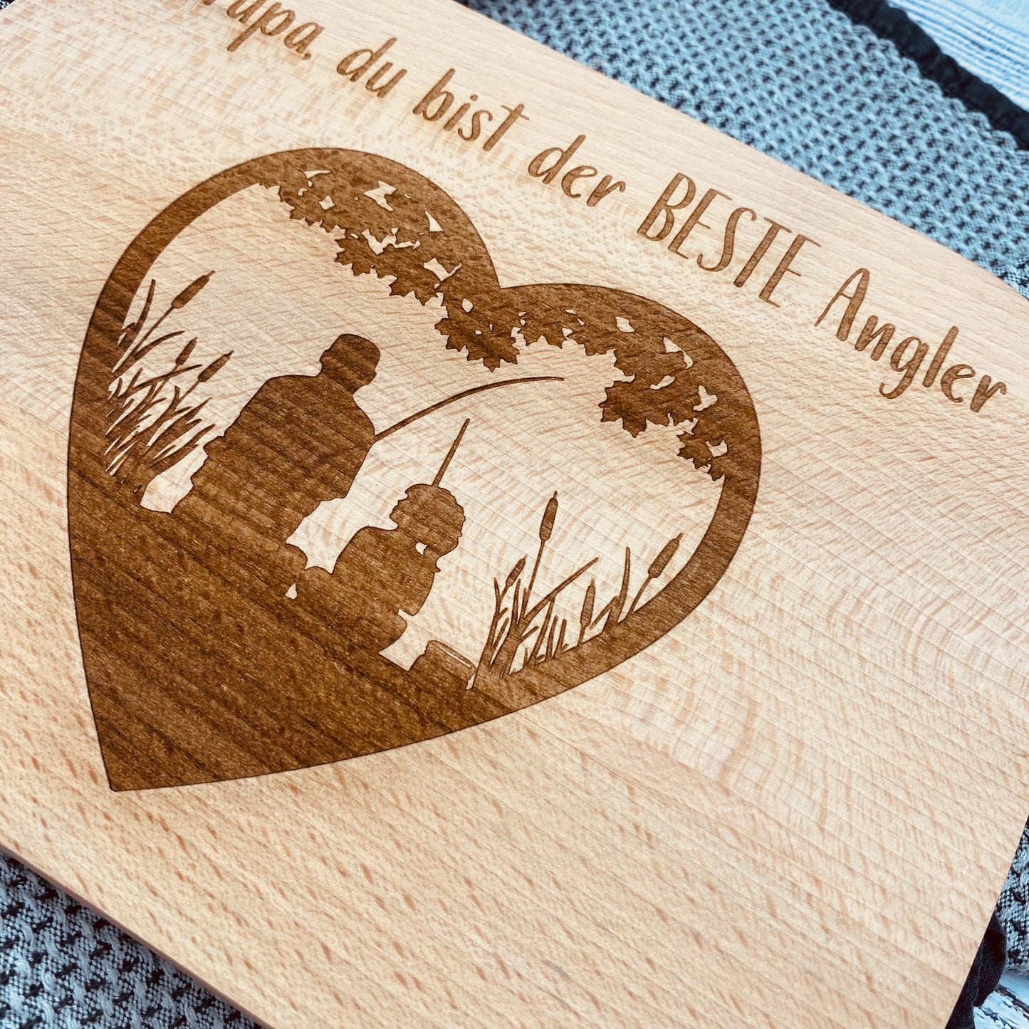 Einzigartiges Schneidebrett für Angler | Frühstücksbrett für Fischer | Geschenke für Anglerfreunde