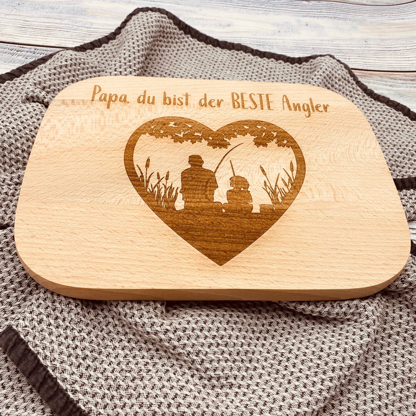 Einzigartiges Schneidebrett für Angler | Frühstücksbrett für Fischer | Geschenke für Anglerfreunde