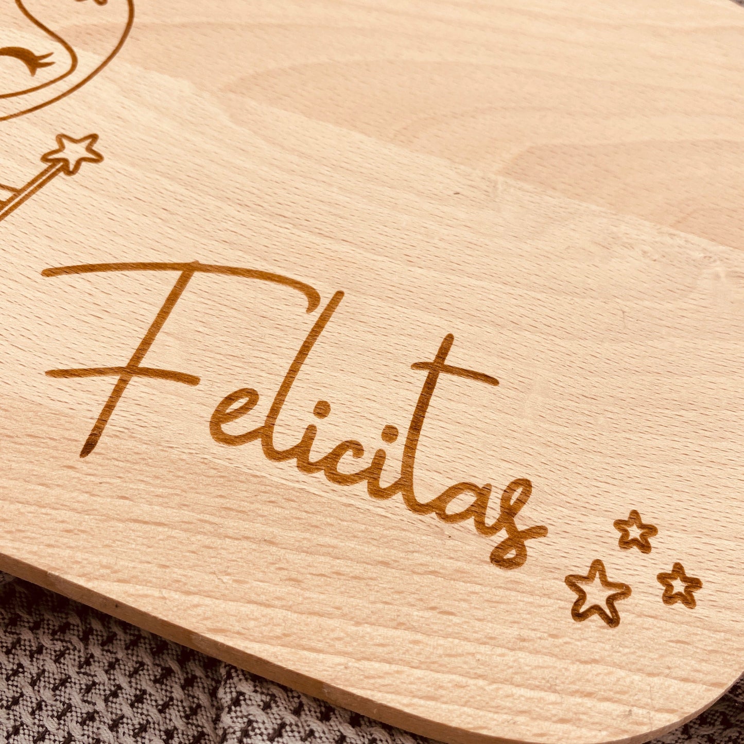 Kinderschneidebrett mit Gravur | personalisiertes Schnedebrett für Kinder | Geschenk zum Kindergeburtstag | Kinderbrettchen mit Namen