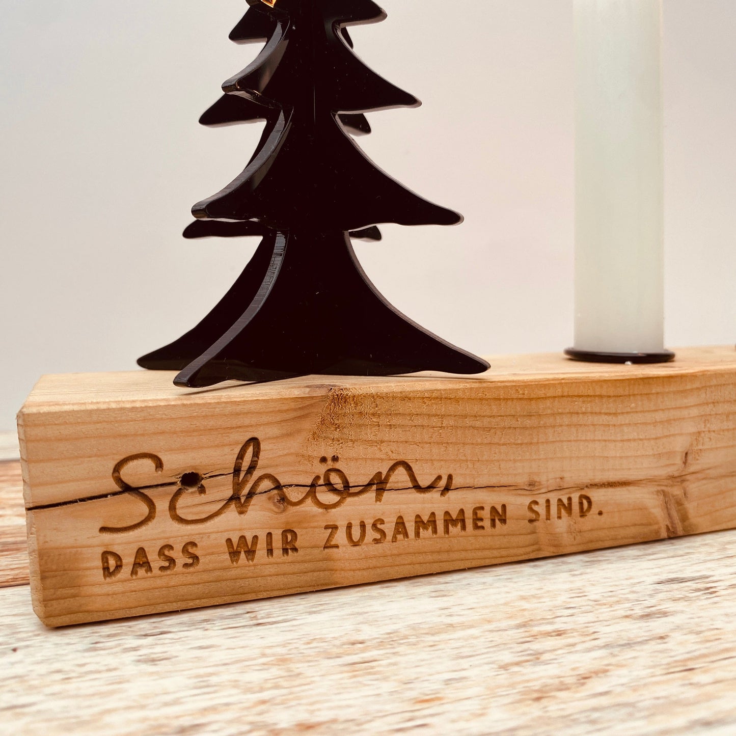 Adventskranz aus Altholz | Kerzenständer mit Tannenbaum für Stabkerzen | Geschenk zur Adventszeit | Holzkranz zu Weihnachten