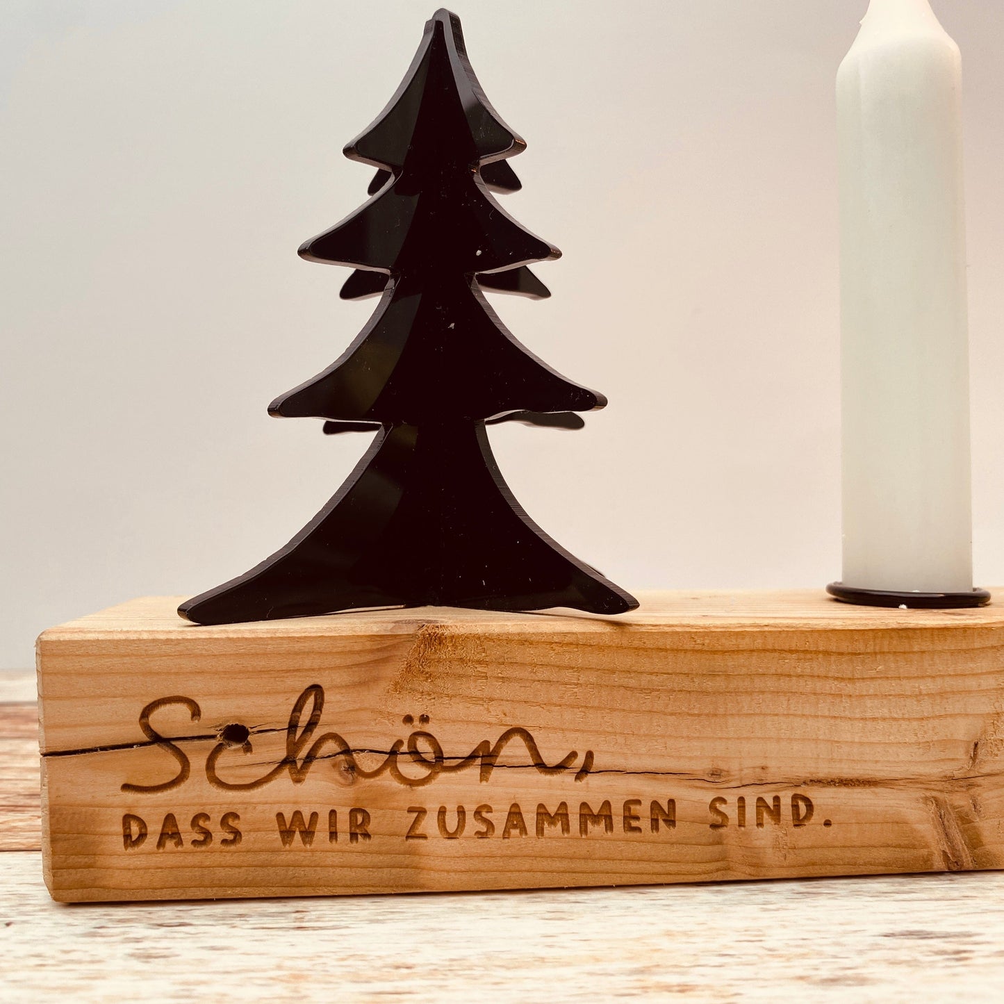 Adventskranz aus Altholz | Kerzenständer mit Tannenbaum für Stabkerzen | Geschenk zur Adventszeit | Holzkranz zu Weihnachten