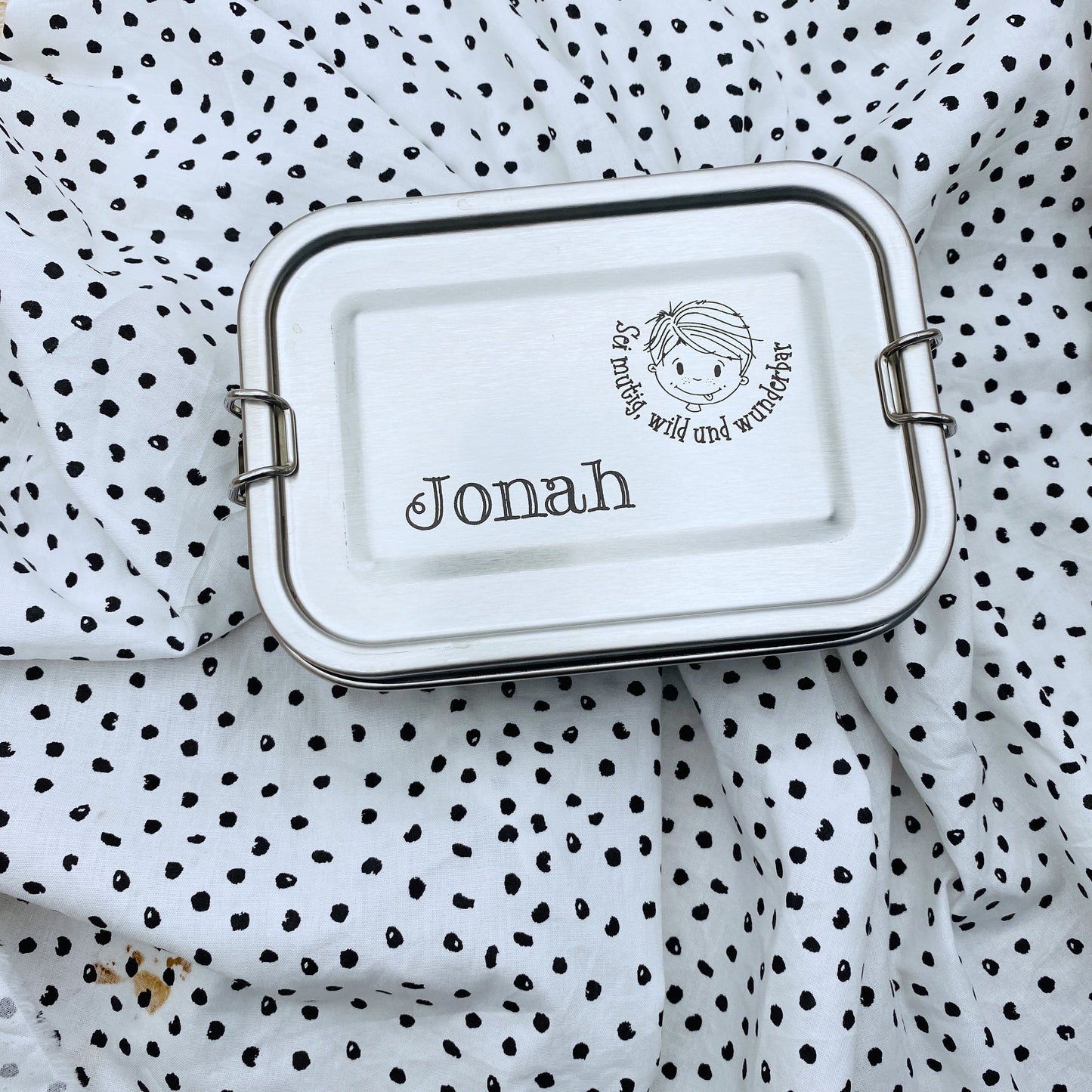 Personalisierte Brotdose mit Gravur | Geschenk zur Einschulung | Individuelle Brotbox aus Edelstahl | Perfekt für Kita und Schule
