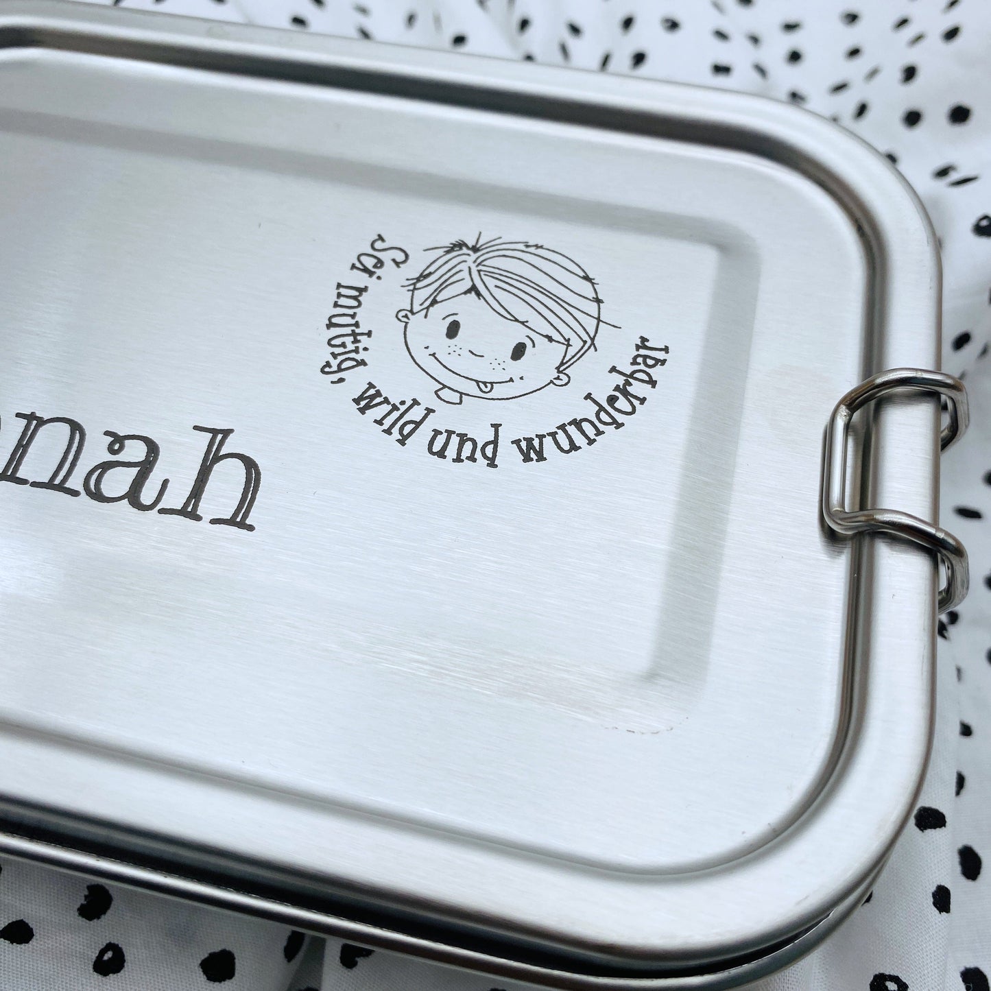 Personalisierte Brotdose mit Gravur | Geschenk zur Einschulung | Individuelle Brotbox aus Edelstahl | Perfekt für Kita und Schule
