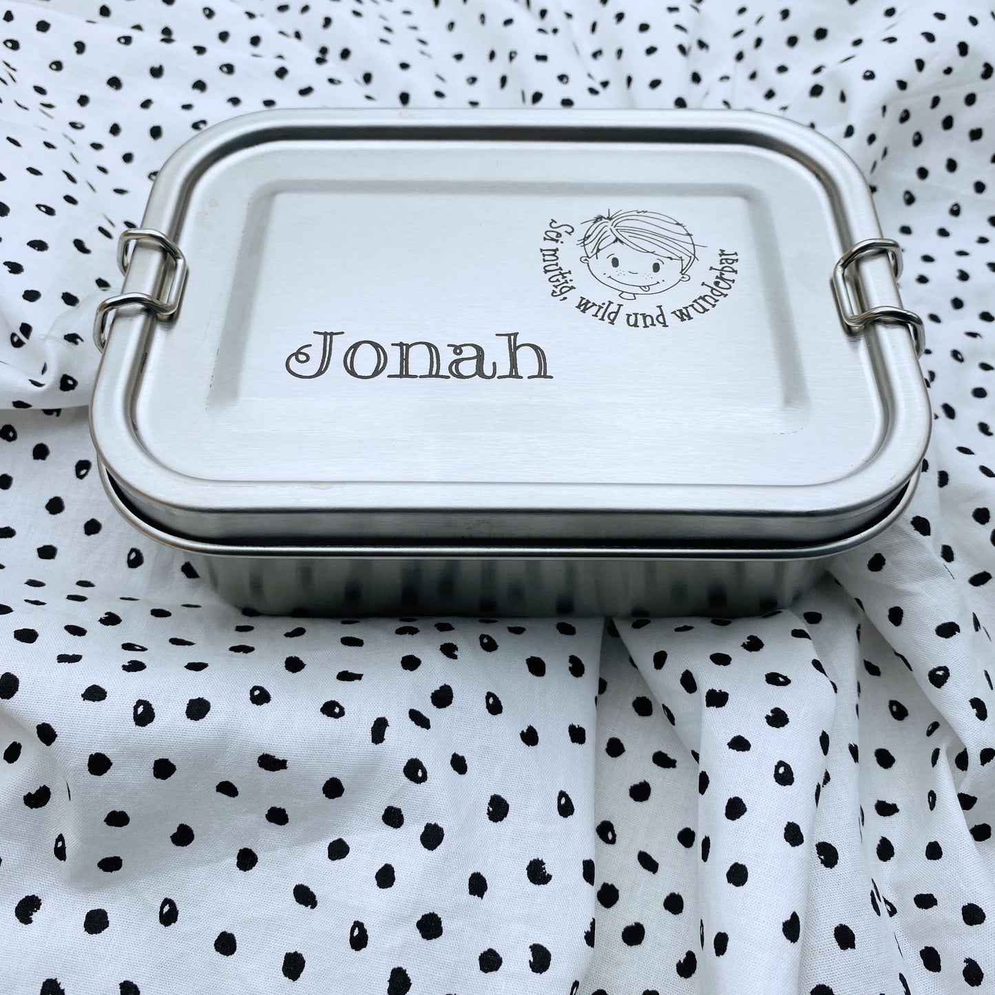 Personalisierte Brotdose mit Gravur | Geschenk zur Einschulung | Individuelle Brotbox aus Edelstahl | Perfekt für Kita und Schule