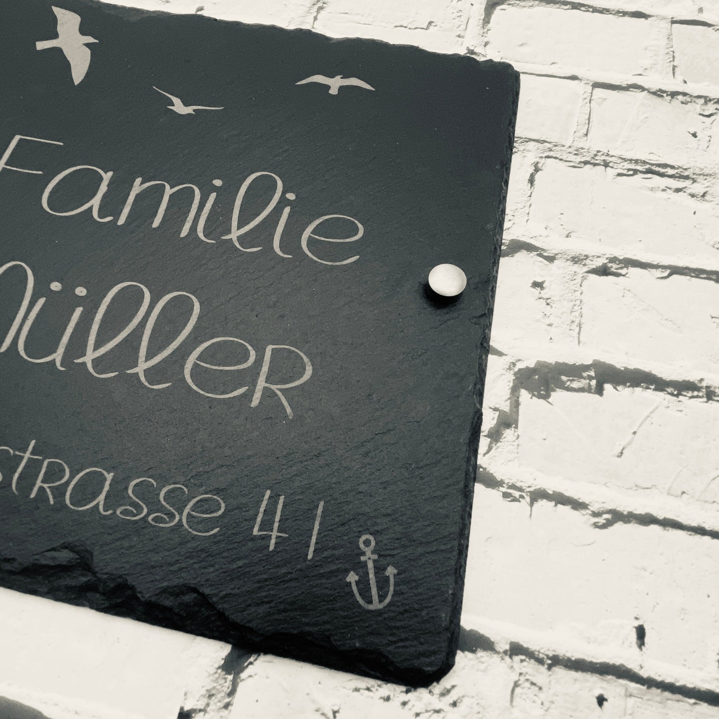 personalisiertes Türschild aus Schiefer | Haustürschild mit Gravur | Namensschilder für die Haustür | Geschenke zum Einzug