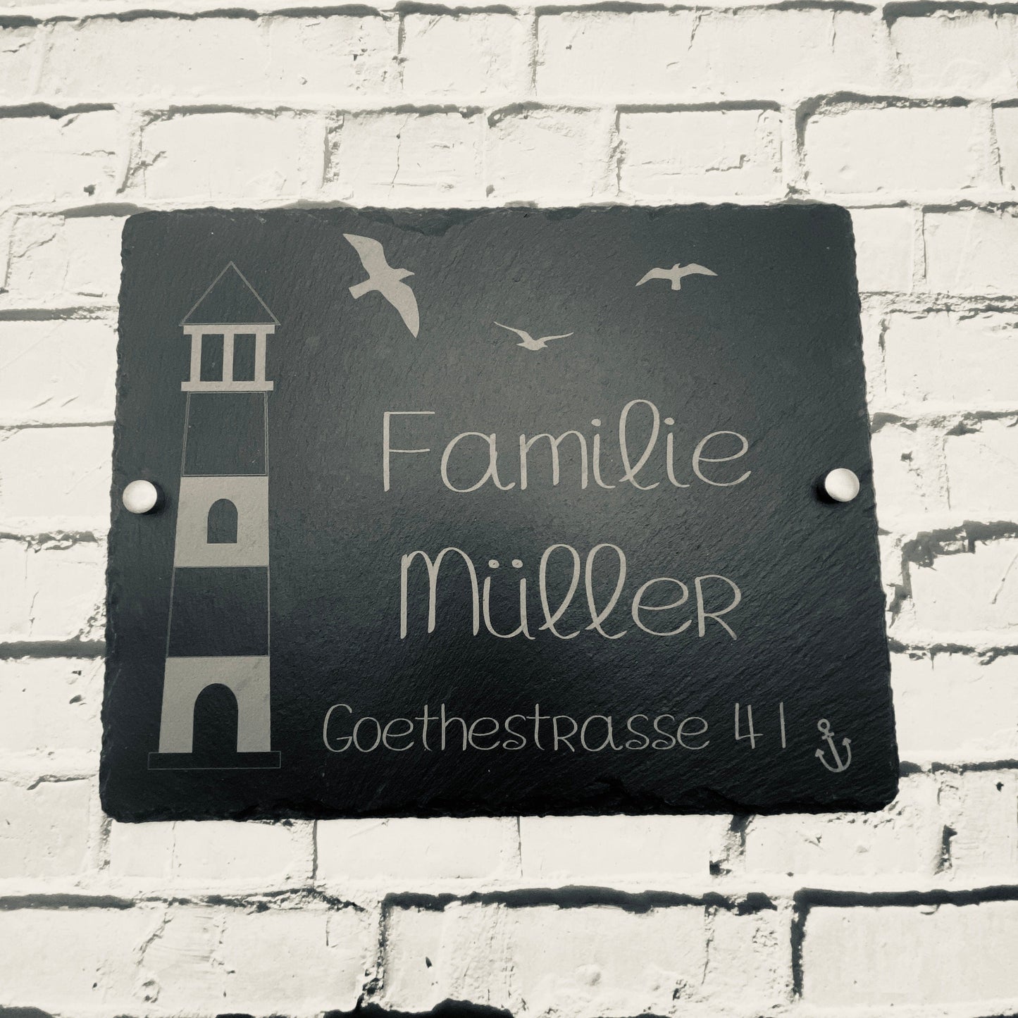 personalisiertes Türschild aus Schiefer | Haustürschild mit Gravur | Namensschilder für die Haustür | Geschenke zum Einzug