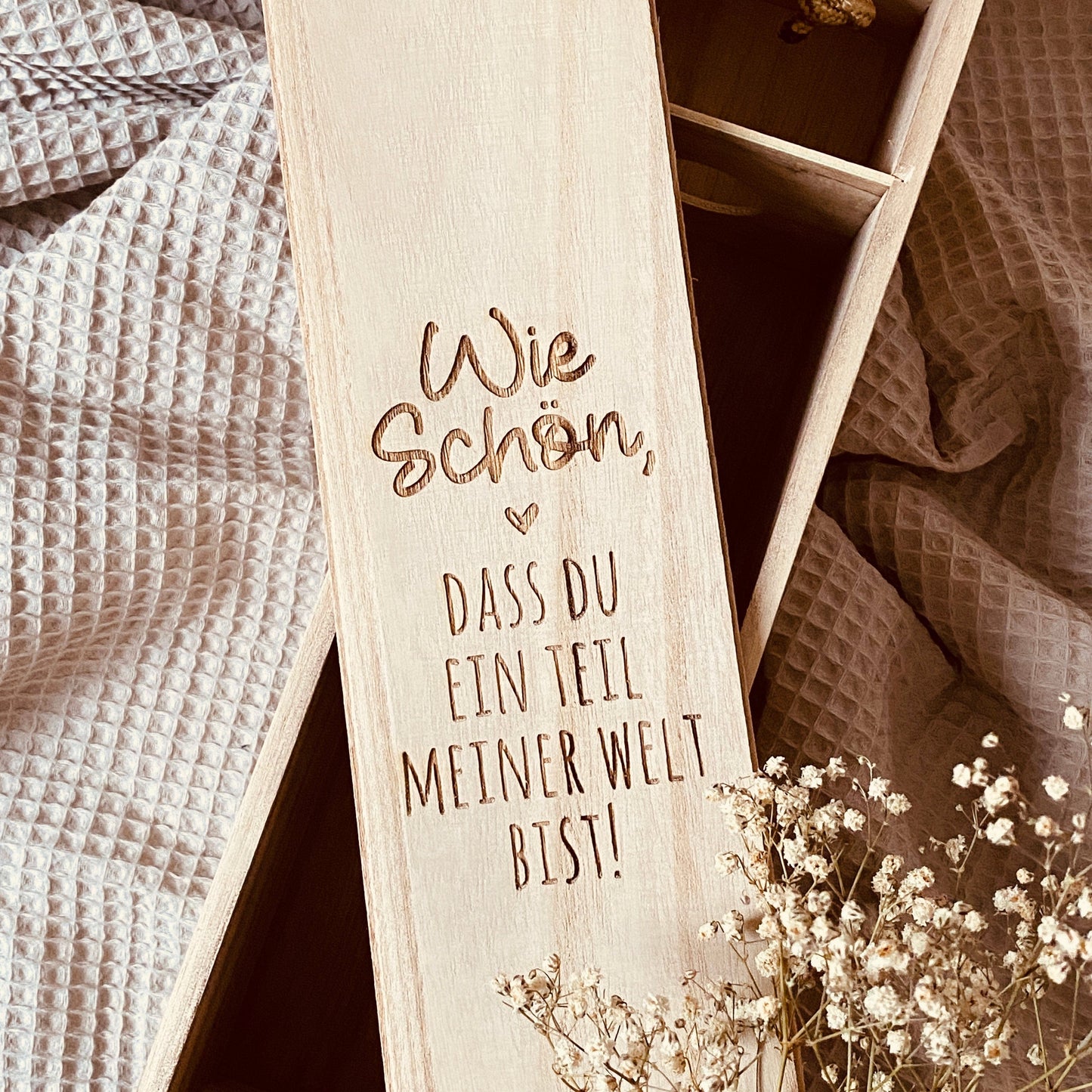 Weinbox mit Gravur | Weinkiste Geschenk individuell gestalten | Weinbox als Geburtstagsgeschenk | Weinpräsent Holzoptik