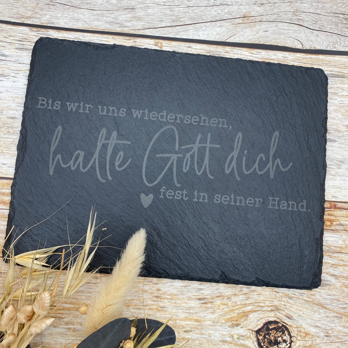 Gedenkplatte für Grab | Steinplatte mit Gravur | Stein für Grabschmuck | Grabdekoration aus Naturstein | In liebevoller Erinnerung