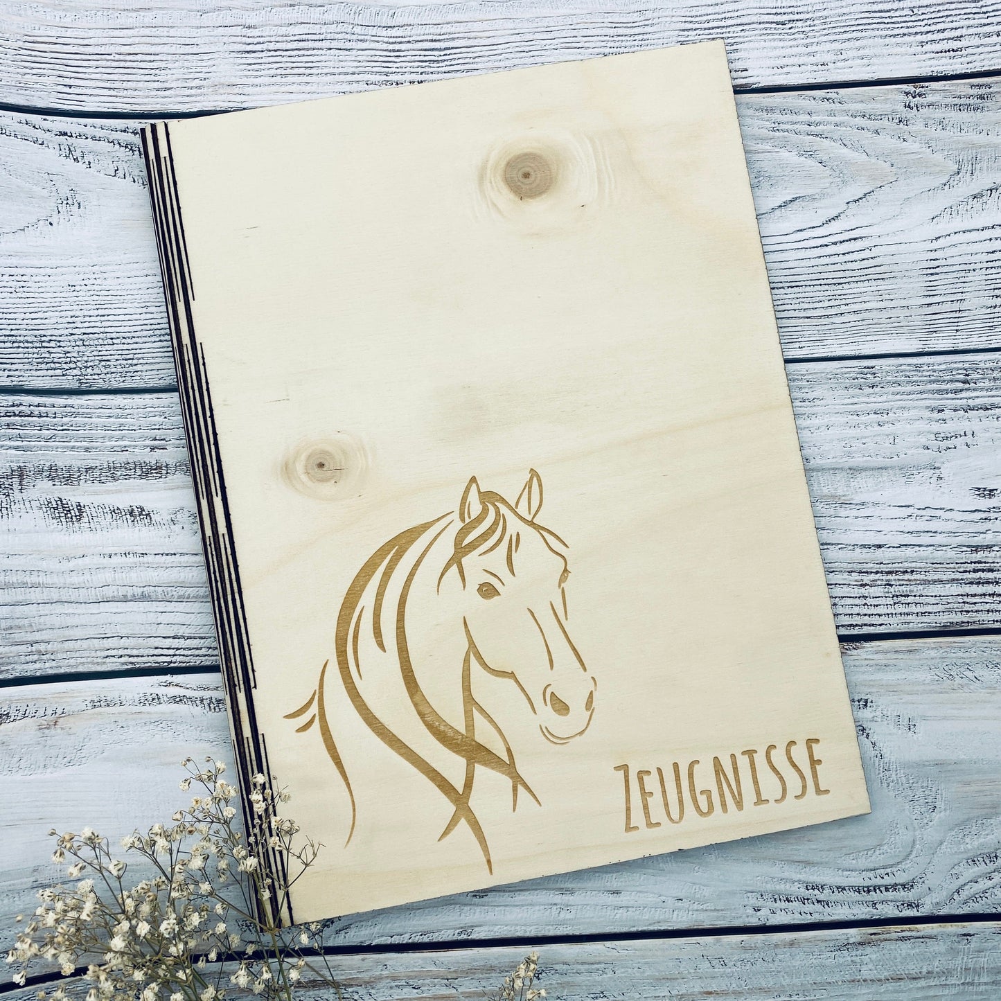 Zeugnismappe personalisiert aus Holz | Geschenk zum Schulstart | Zeugnisordner mit Namen | Einschulungsgeschenk für Mädchen und Jungen