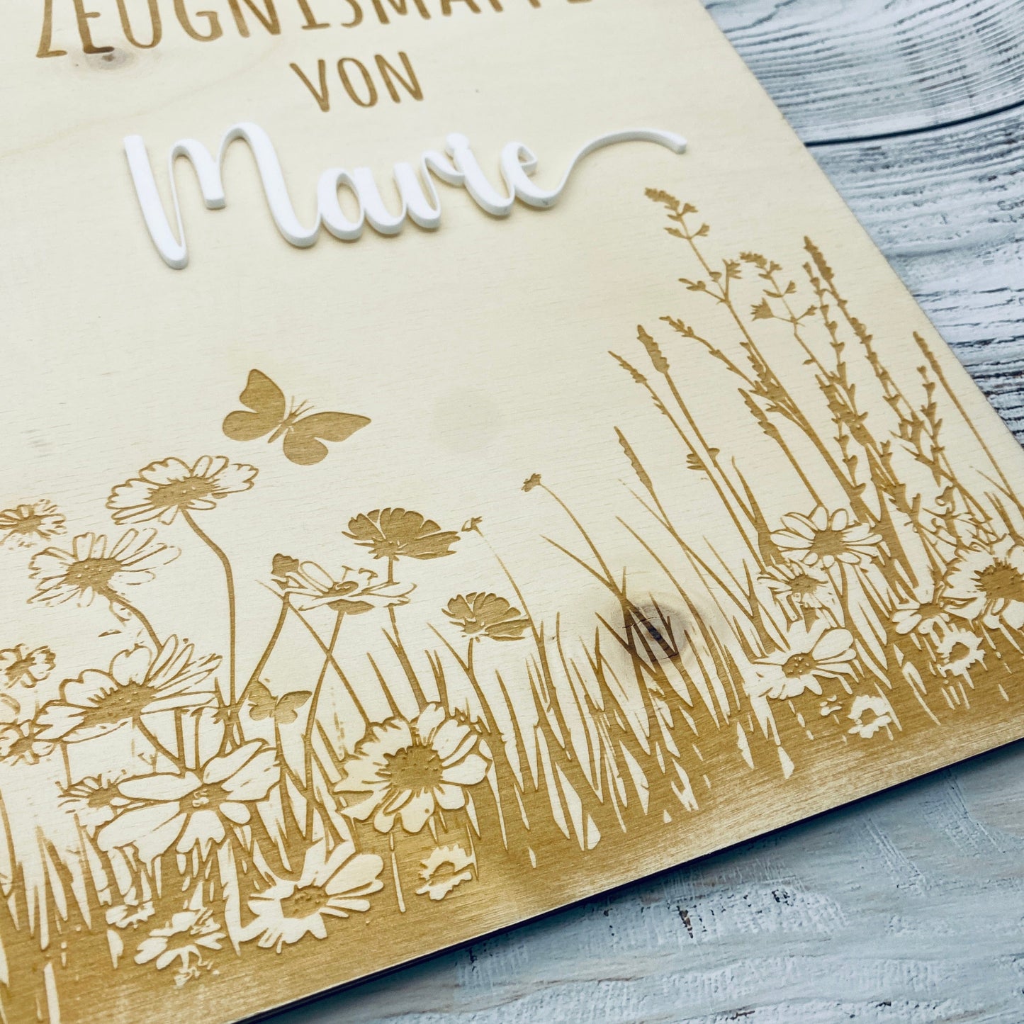 Zeugnismappe personalisiert aus Holz | Geschenk zum Schulstart | Zeugnisordner mit Namen | Einschulungsgeschenk für Mädchen und Jungen