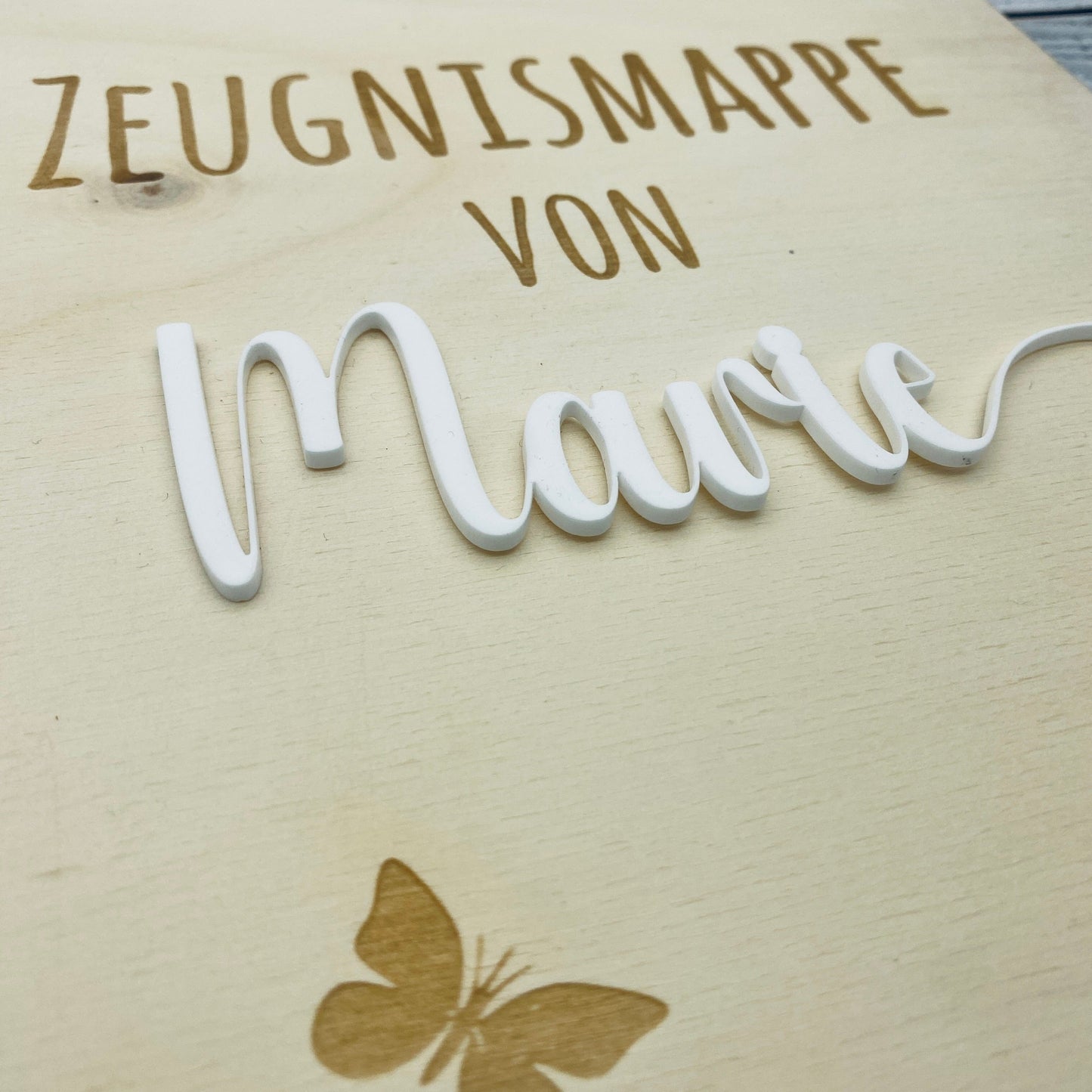 Zeugnismappe personalisiert aus Holz | Geschenk zum Schulstart | Zeugnisordner mit Namen | Einschulungsgeschenk für Mädchen und Jungen