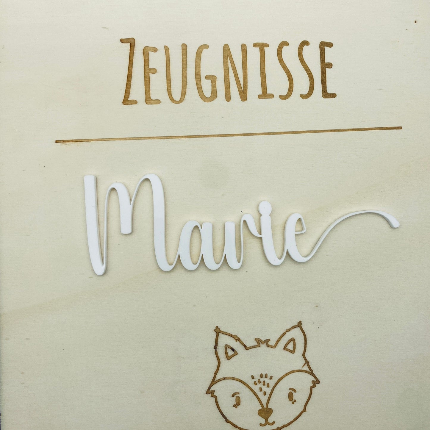 Zeugnismappe personalisiert aus Holz | Geschenk zum Schulstart | Zeugnisordner mit Namen | Einschulungsgeschenk für Mädchen und Jungen