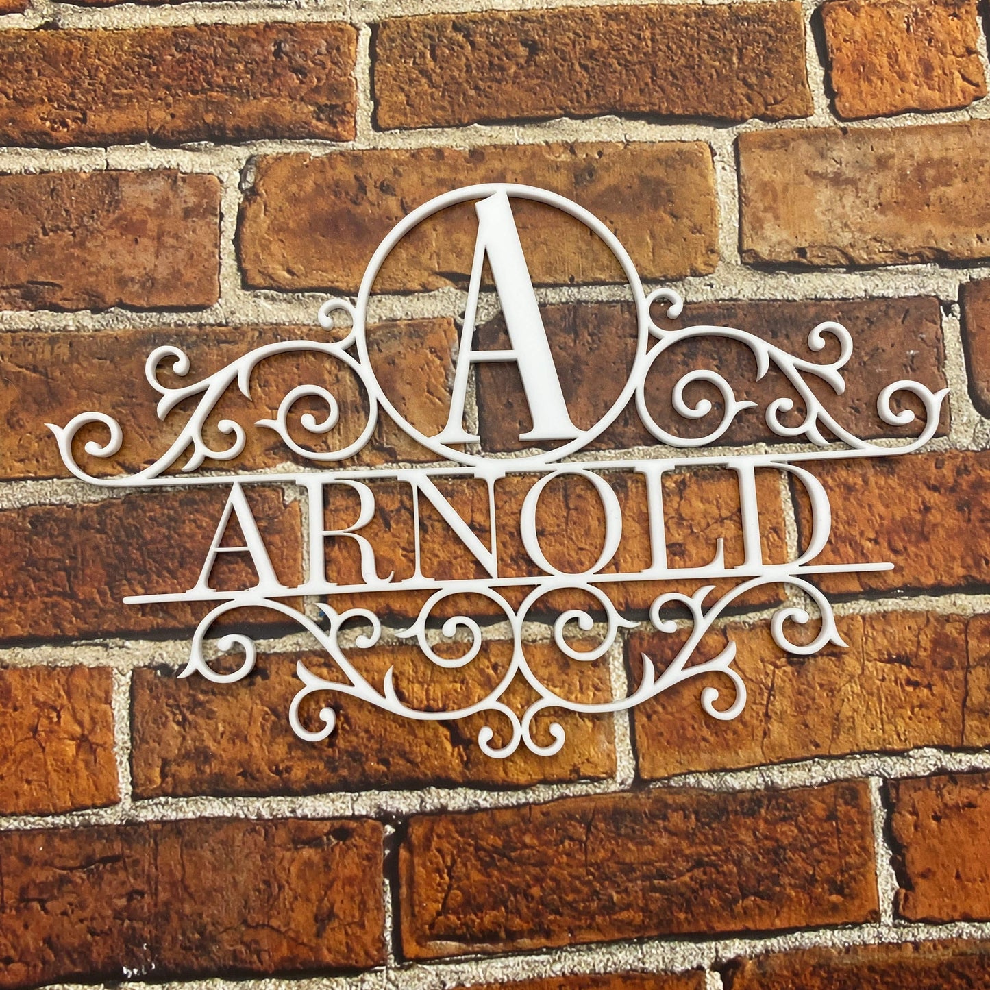 Individuelles Familiennamen Monogramm | personalisiertes Türschild | Namensschild als Geschenk zur Hochzeit | Türschild mit Initialen