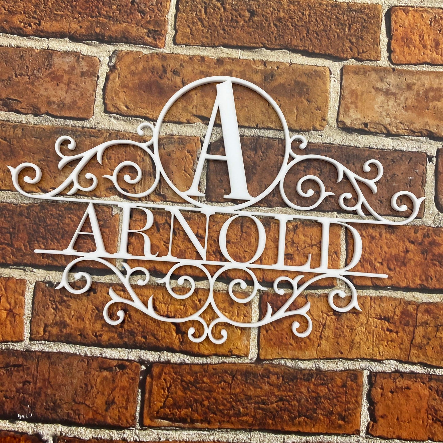 Individuelles Familiennamen Monogramm | personalisiertes Türschild | Namensschild als Geschenk zur Hochzeit | Türschild mit Initialen