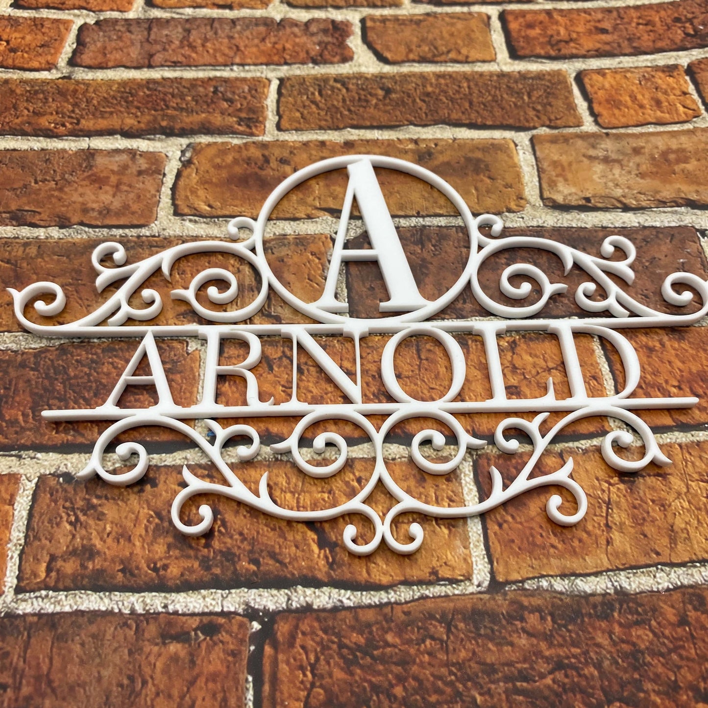Individuelles Familiennamen Monogramm | personalisiertes Türschild | Namensschild als Geschenk zur Hochzeit | Türschild mit Initialen