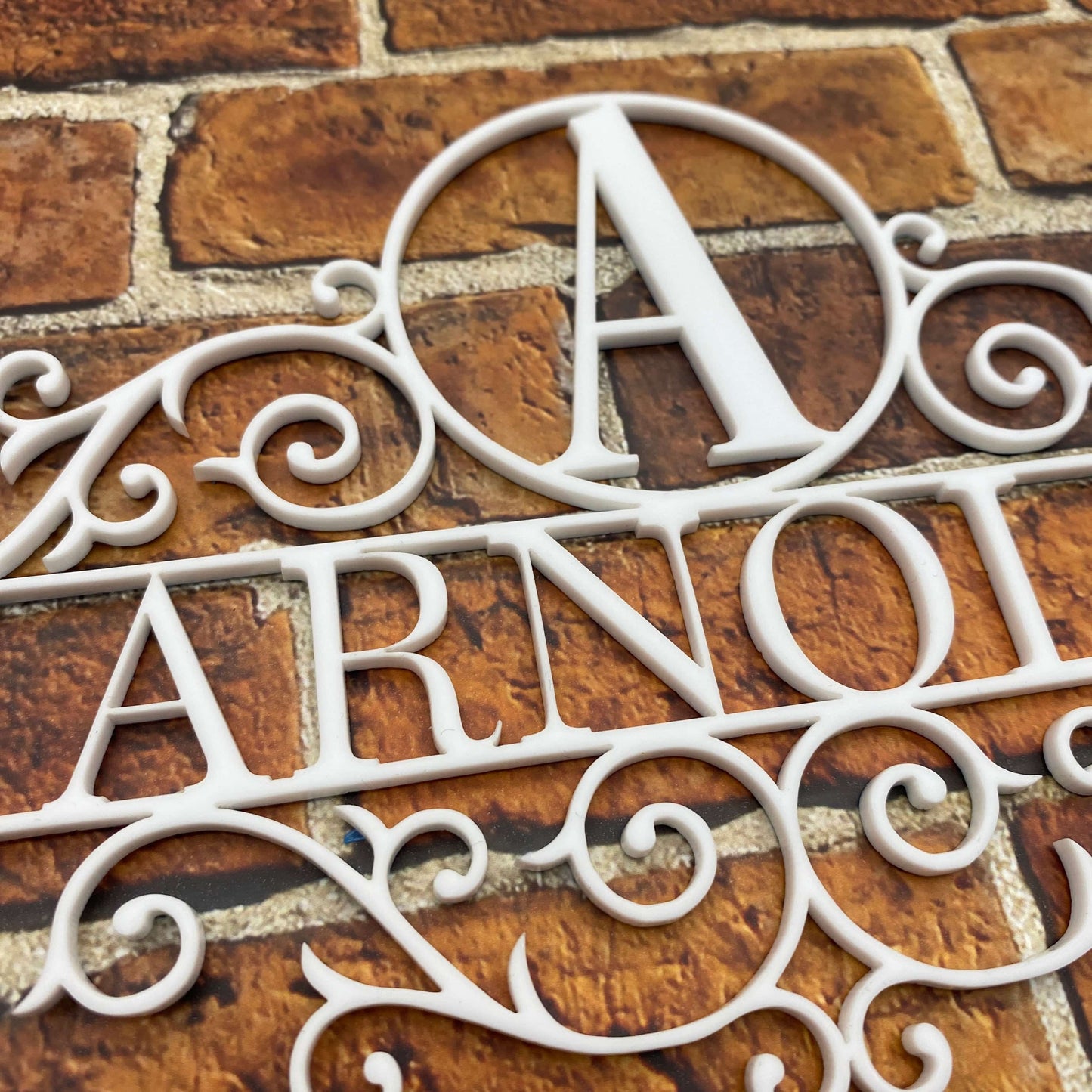 Individuelles Familiennamen Monogramm | personalisiertes Türschild | Namensschild als Geschenk zur Hochzeit | Türschild mit Initialen