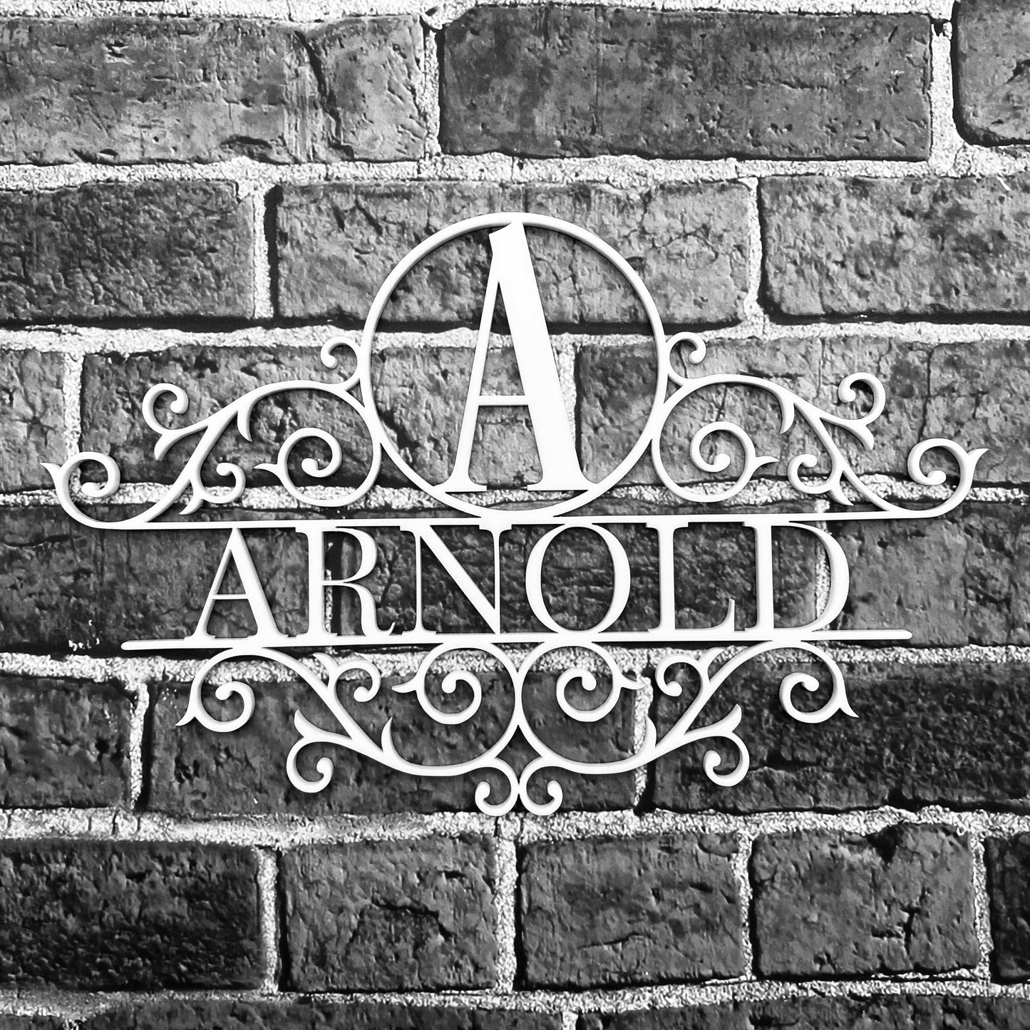 Individuelles Familiennamen Monogramm | personalisiertes Türschild | Namensschild als Geschenk zur Hochzeit | Türschild mit Initialen