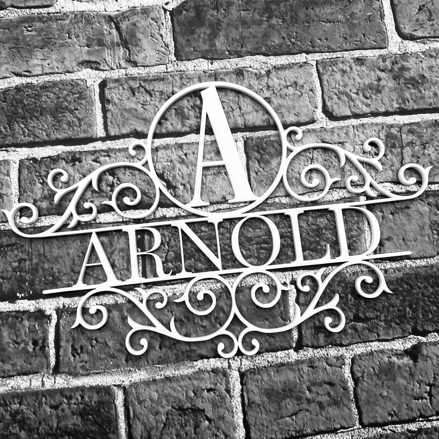 Individuelles Familiennamen Monogramm | personalisiertes Türschild | Namensschild als Geschenk zur Hochzeit | Türschild mit Initialen