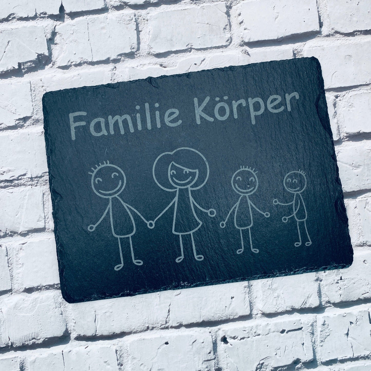 Personalisiertes Haustürschild aus Schiefer | Individuelles Türschild mit Gravur | Handgefertigtes Schiefer-Türschild | Geschenk zum Einzug