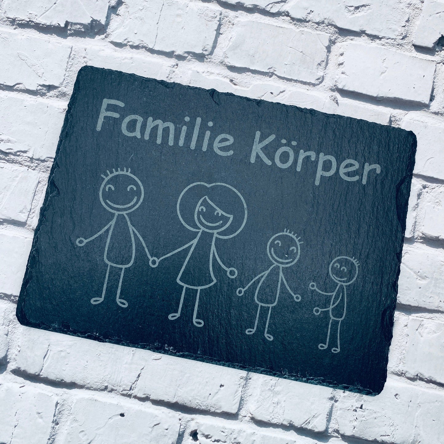 Personalisiertes Haustürschild aus Schiefer | Individuelles Türschild mit Gravur | Handgefertigtes Schiefer-Türschild | Geschenk zum Einzug