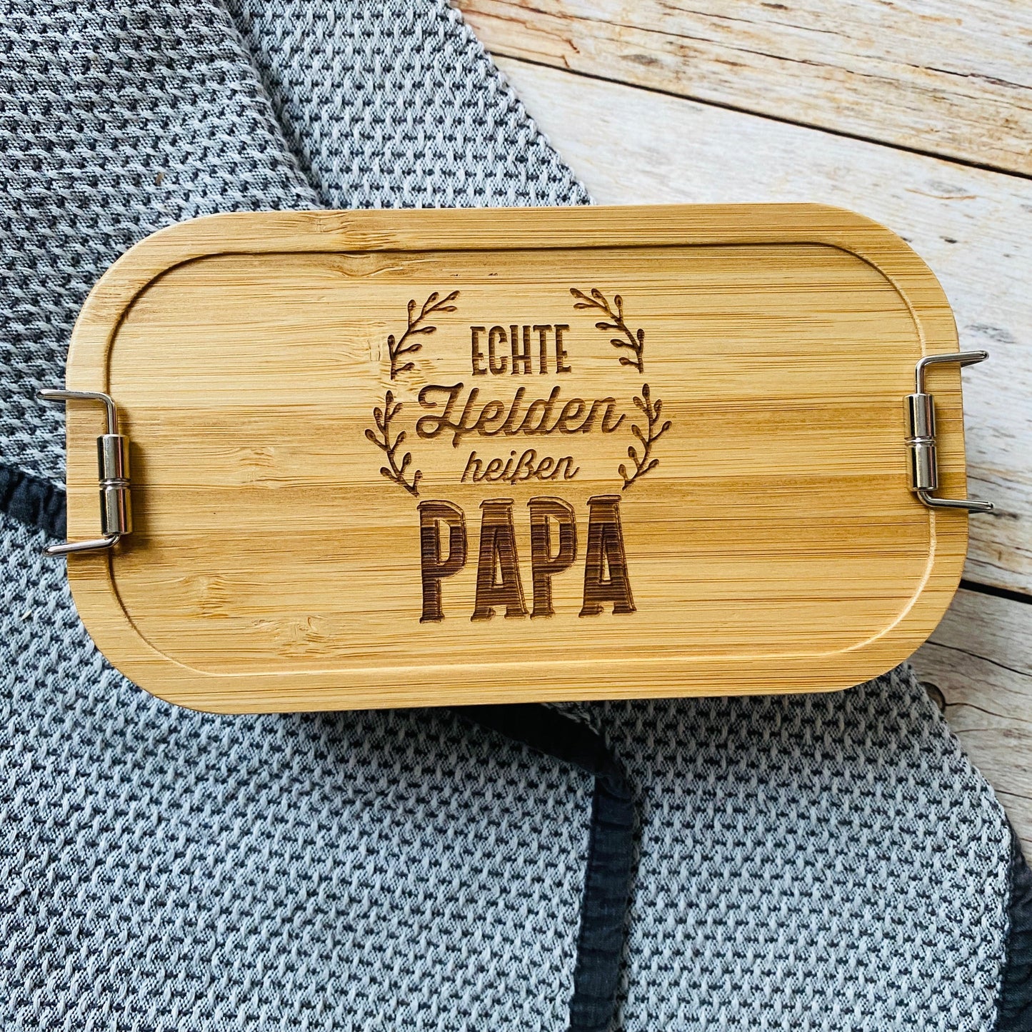 Brotdose Papa | Lunchbox personalisiert | Mepal Edelstahl Brotdose | Brotdose für Erwachsene | Edelstahl Brotbox mit Gravur