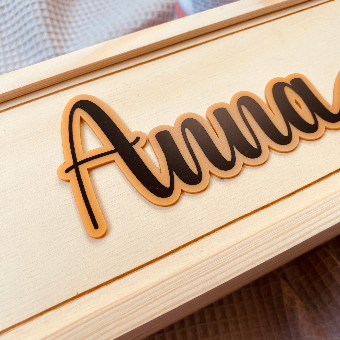 Aufbewahrungsbox für Taufkerzen | personalisierte Kerzenbox mit Namen | Holzkiste mit Gravur für die Taufkerze