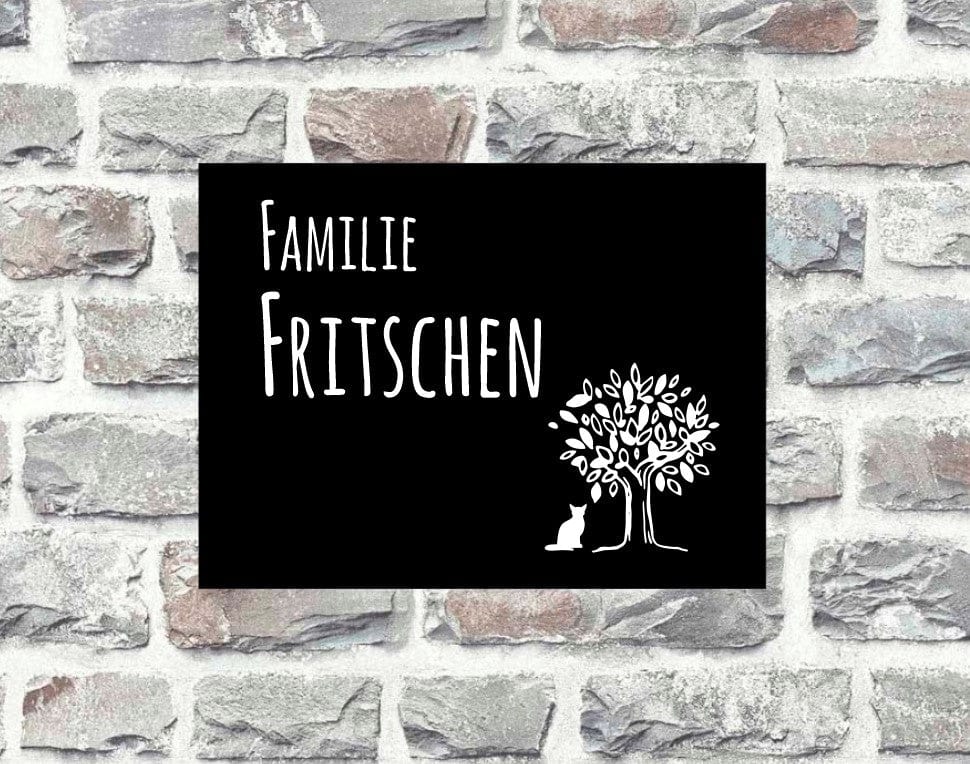Türschild personalisiertes Haustürschild Klingelschild schwarz