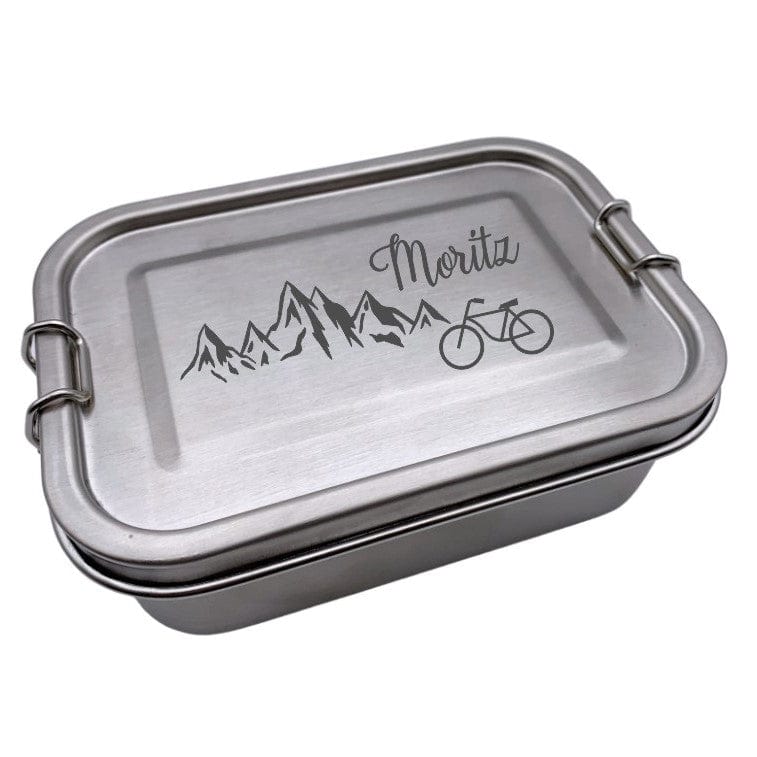 Brotdose personalisierte Lunchbox Berge Wandern Fahrrad