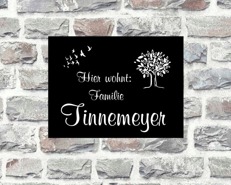 Türschild personalisiertes Haustürschild Klingelschild schwarz