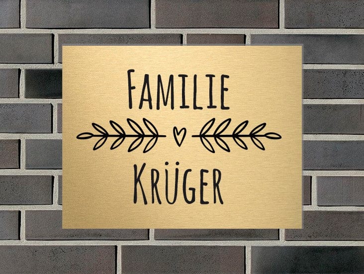Türschild personalisiertes Haustürschild Klingelschild Messing