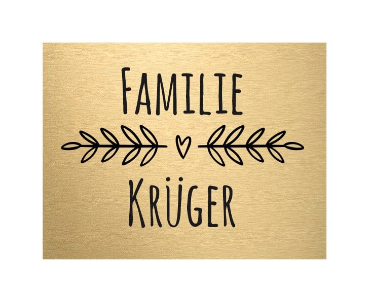 Türschild personalisiertes Haustürschild Klingelschild Messing