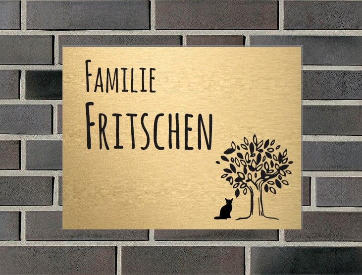 Türschild personalisiertes Haustürschild Klingelschild Messing