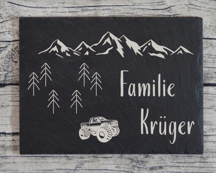 Türschild personalisiertes Haustürschild aus Schiefer