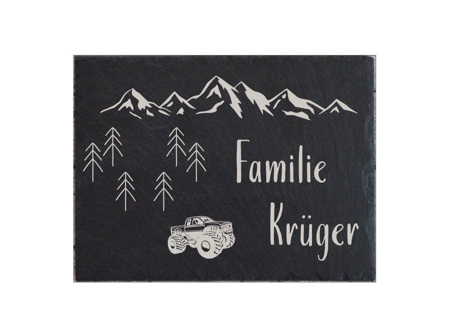 Türschild personalisiertes Haustürschild aus Schiefer