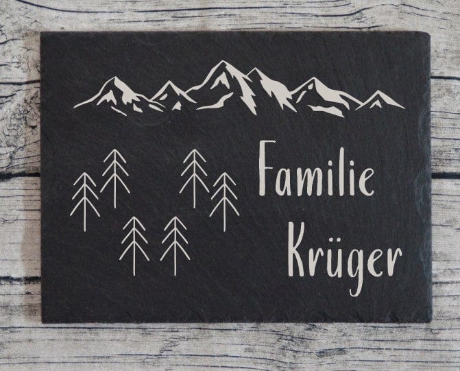 Türschild personalisiertes Haustürschild aus Schiefer